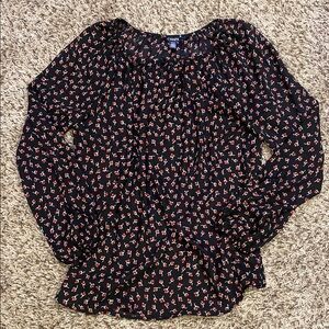 Chaps Women's Black Floral Top